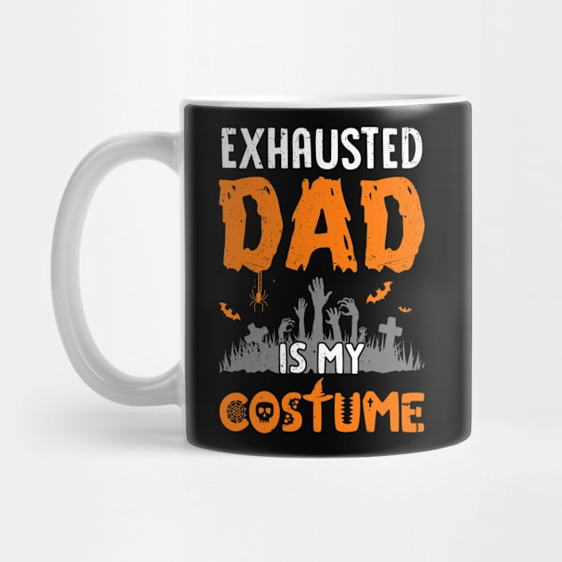 Funny Dad Halloween Costume Tired Dad Mom Baby Matching Gift by TMSTORE